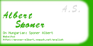 albert sponer business card